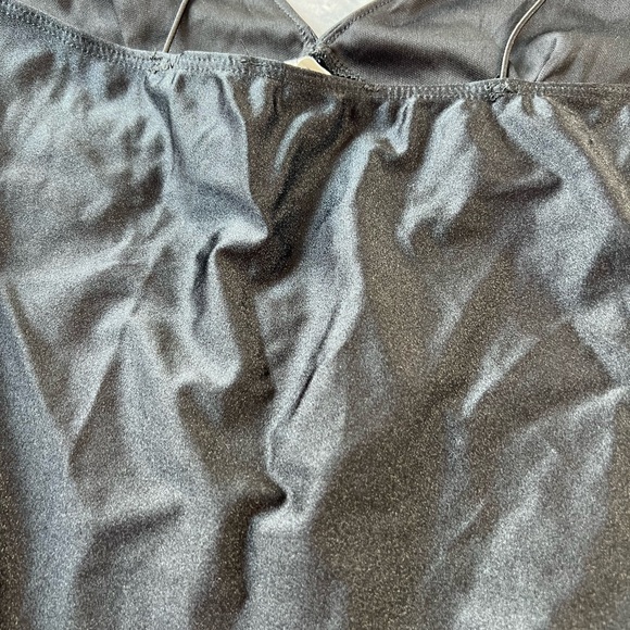 NEW Timing women’s Small Thong Satin Spandex spaghetti strap black bodysuit NWO - Picture 8 of 11